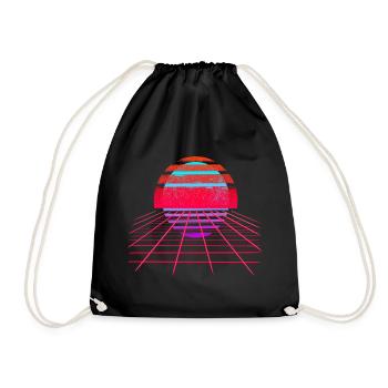 Retro Wave Sunset Vaporwave - Turnbeutel - Schwarz - Vorne