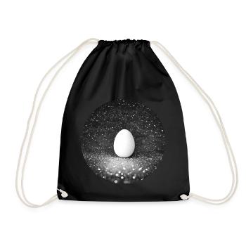 Metaphysical egg in space - Drawstring Bag - black - Front