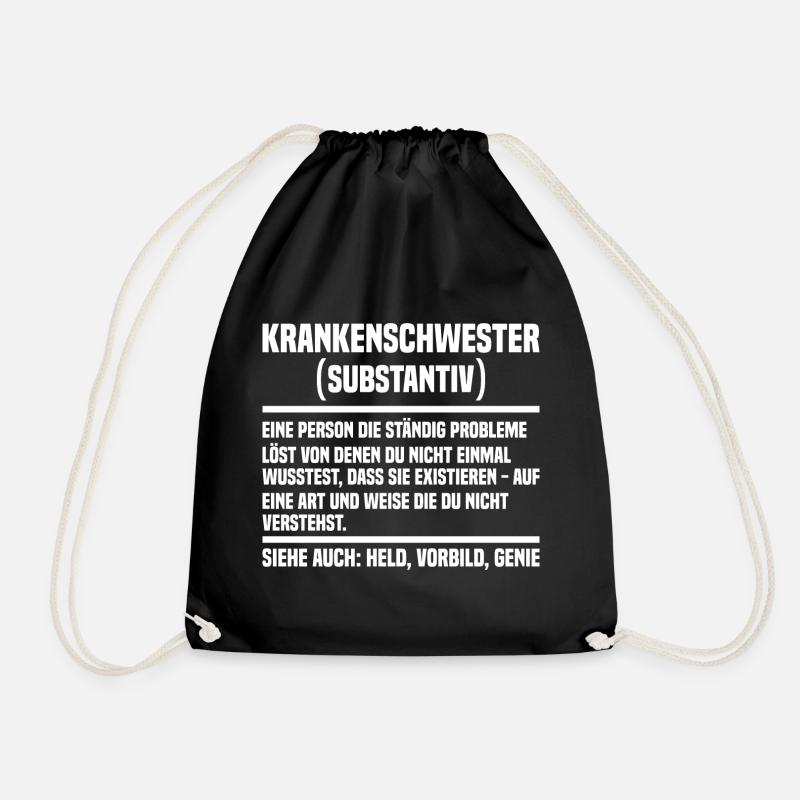 Krankenschwester Krankenpfleger - Turnbeutel - Schwarz