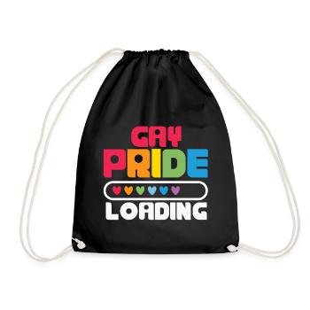 gay pride, LGBT; Gay, lesbian - Drawstring Bag - black - Front