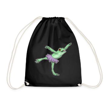 Frog Ballerina Ballet Dance - Drawstring Bag - black - Front