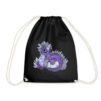 Niedliche Drachenmama mit Baby Drache Geschenkidee - Turnbeutel - Schwarz - Vorne
