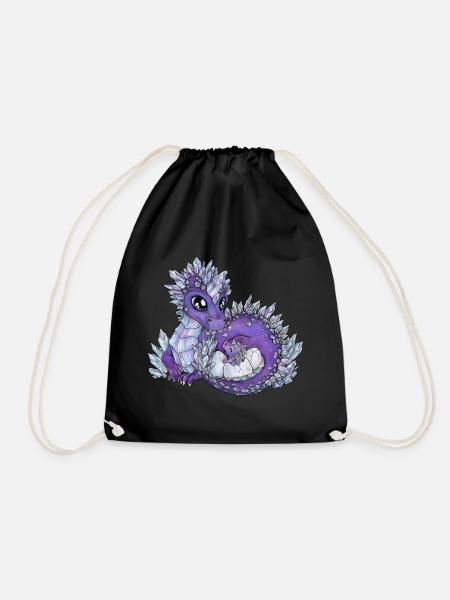 Niedliche Drachenmama mit Baby Drache Geschenkidee - Turnbeutel - Schwarz