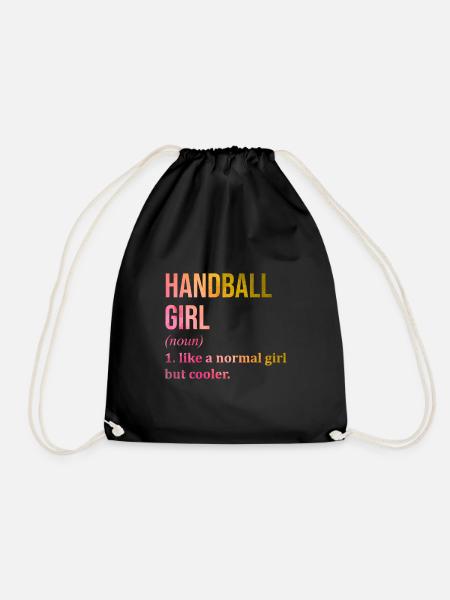 Handball Mädchen Lustiges Zitat - Turnbeutel - Schwarz