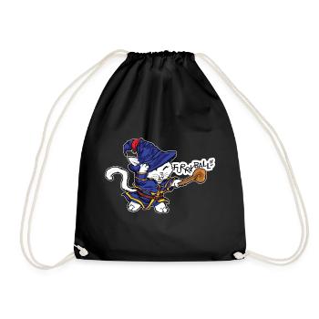 Sorcerer cat in enchantment - Drawstring Bag - black - Front
