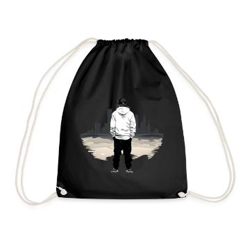 Elegance of street culture, cool urban design - Drawstring Bag - black - Front