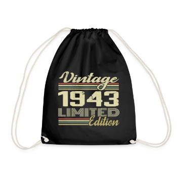 Geburtstag 81 Jahre Jahrgang 1943 Geschenk 1943 - Turnbeutel - Schwarz - Vorne
