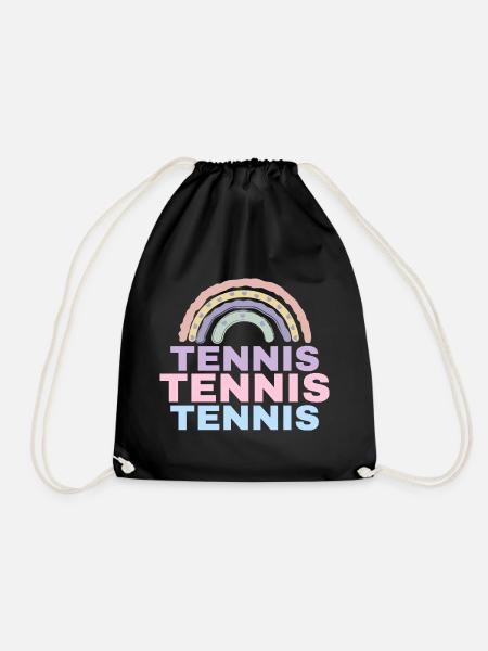 Tennis Rainbow - Drawstring Bag - black