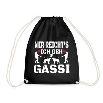 Mir reichts ich geh gassi - Turnbeutel - Schwarz - Vorne