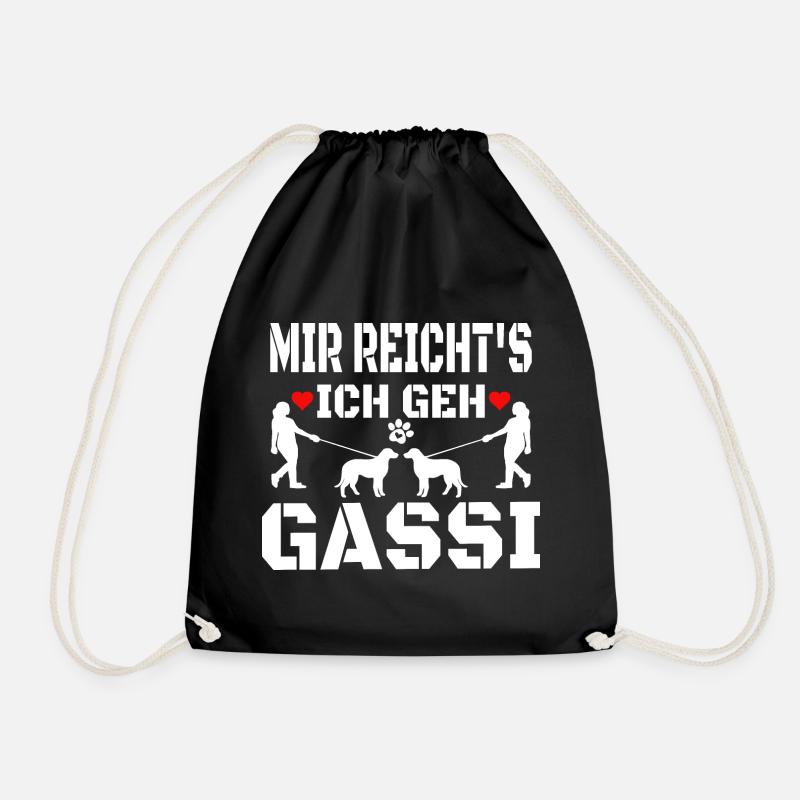 Mir reichts ich geh gassi - Turnbeutel - Schwarz