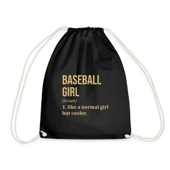 Baseball - Drawstring Bag - black - Front