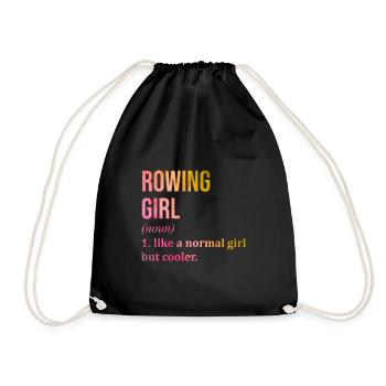 Rowing Rowing Rowing - Drawstring Bag - black - Front