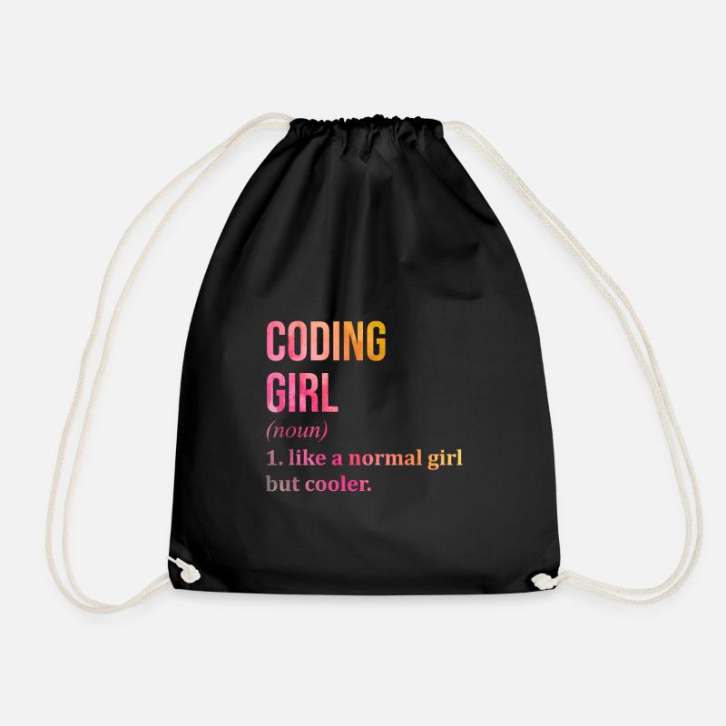 Coding - Drawstring Bag - black