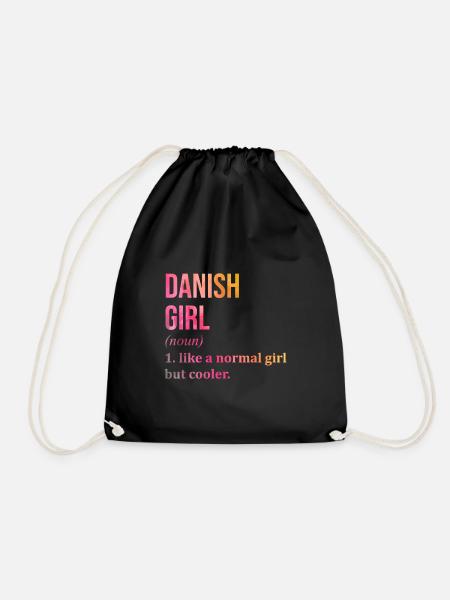 Denmark Denmark Denmark - Drawstring Bag - black