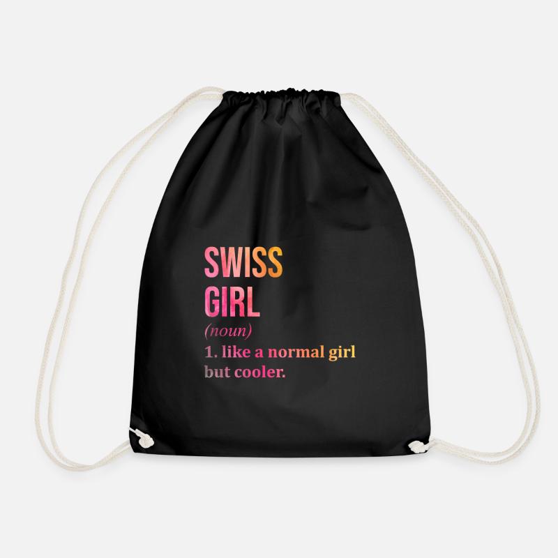 Schweiz - Turnbeutel - Schwarz