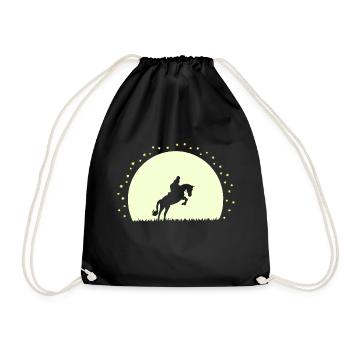 Silhouette Cheval Équestre Nocturne - Sac de sport léger - noir - Devant