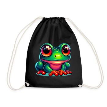 Frog - Drawstring Bag - black - Front