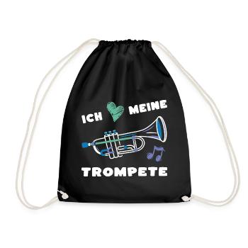 Ich liebe meine Trompete - Musik Musiker Musikerin - Turnbeutel - Schwarz - Vorne