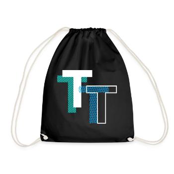 T Buchstabe - Turnbeutel - Schwarz - Vorne