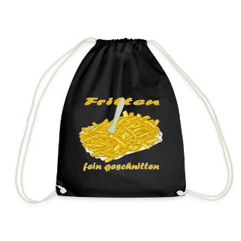 Pommes Frittes - Turnbeutel - Schwarz - Vorne