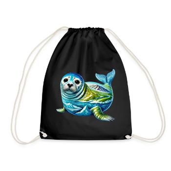 Seal - Drawstring Bag - black - Front