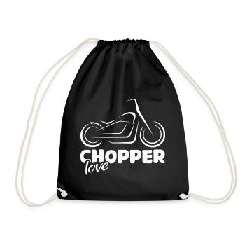 Chopper Love - Conception de ventilateur de moto - Sac de sport léger - noir - Devant