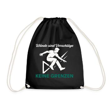 Parkour Jump - Dynamic Urban Design - Drawstring Bag - black - Front