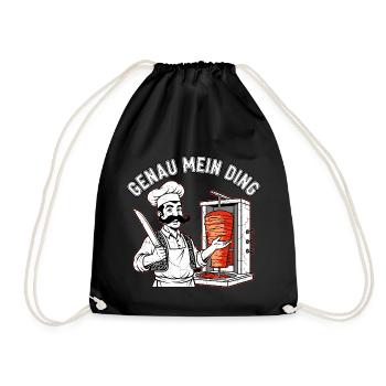 Exactly my thing doner kebab chef grill funny - Drawstring Bag - black - Front