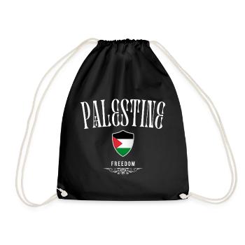 Palestine, minimalist elegant design - Drawstring Bag - black - Front