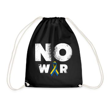 No War Ukraine Peace Sign - Drawstring Bag - black - Front