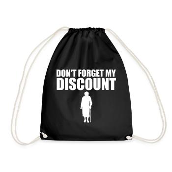 Don't forget my discount for older mens - Drawstring Bag - black - Front