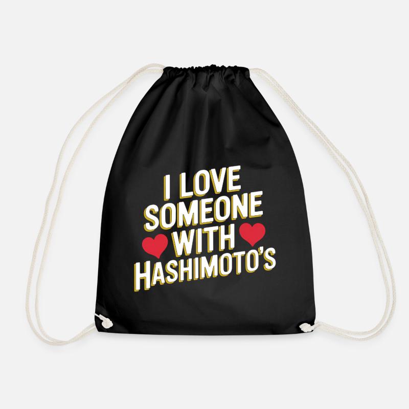 Ich liebe jemanden mit Hashimoto - Turnbeutel - Schwarz