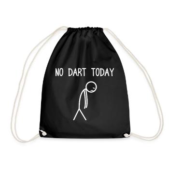 No Dart today Dartspieler Darts Dart - Turnbeutel - Schwarz - Vorne