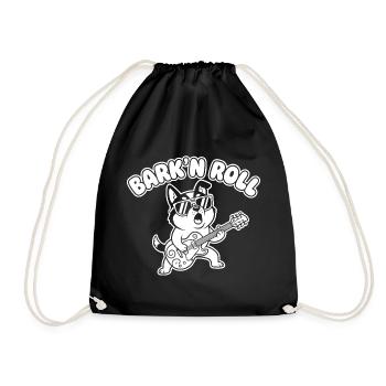 Barkin Roll Hund mit Gitarre - Turnbeutel - Schwarz - Vorne