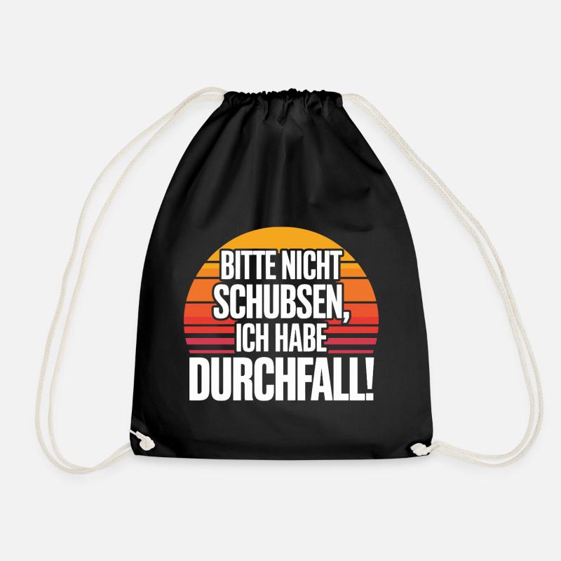 Please don't push, I have diarrhea funnier - Drawstring Bag - black