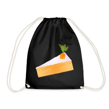 Moist carrot cake with funny decoration - Drawstring Bag - black - Front