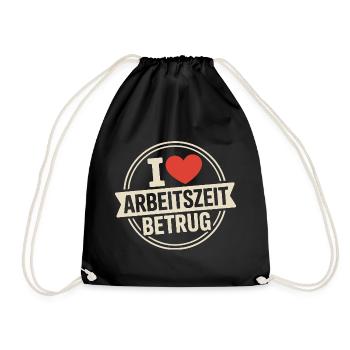 J’aime Temps de travail Fraude Pas de crime Bureau de l’emploi - Sac de sport léger - noir - Devant