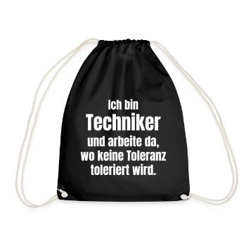 I'm a technician – No tolerance - Drawstring Bag - black - Front