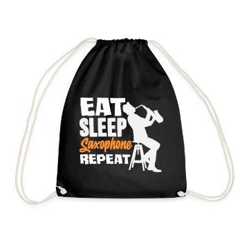 Eat Sleep Saxophone Repeat Saxophonist - Turnbeutel - Schwarz - Vorne