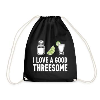 I love good threesome - Drawstring Bag - black - Front