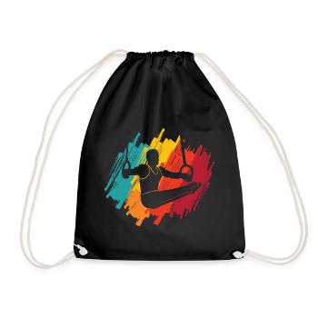 Gymnasts Retro Gymnastics Ring Gymnastics Gymnastics - Drawstring Bag - black - Front