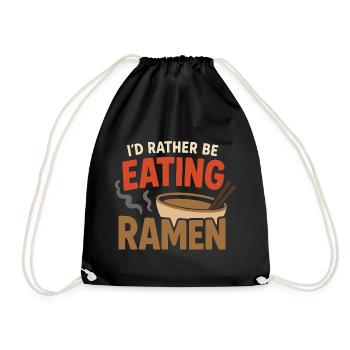 Ramen Bar Real Ramen Tonkotsu Broth - Drawstring Bag - black - Front