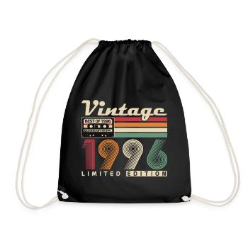 Original 1996 Vintage Vintage Birthday Retro - Drawstring Bag - black - Front