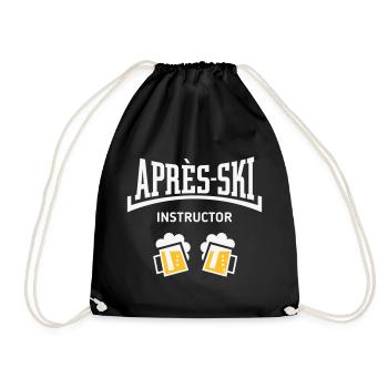 Après-Ski Instructor (Bier Apres Ski Konkav NEG2C) - Turnbeutel - Schwarz - Vorne