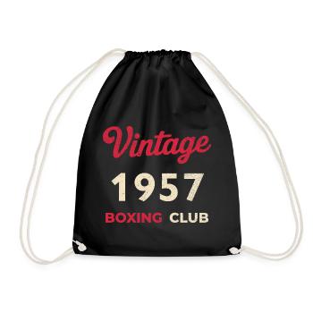 Vintage 1957 – Boxing Club Retro Geburtsjahr - Turnbeutel - Schwarz - Vorne
