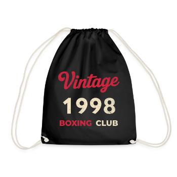 Vintage 1998 – Boxing Club Retro Birth Year - Drawstring Bag - black - Front
