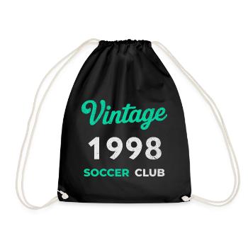Vintage 1998 – Soccer Club Retro Birth Year - Drawstring Bag - black - Front