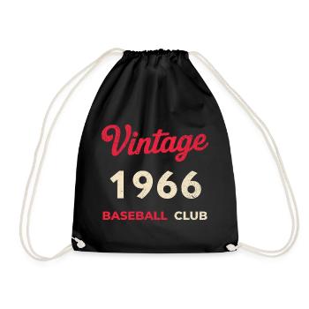 Vintage 1966 – Année de naissance rétro du Baseball Club - Sac de sport léger - noir - Devant