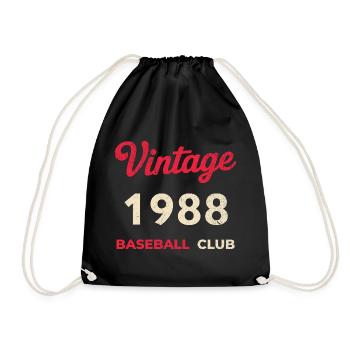 Vintage 1988 – Baseball Club Retro Geburtsjahr - Turnbeutel - Schwarz - Vorne