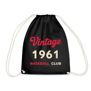 Millésime 1961 – Année de naissance rétro du club de baseball - Sac de sport léger - noir - Devant